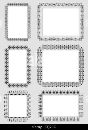 Sammlung von reich verzierten Vintage Vektor Rahmen mit Beispieltext. Perfekt als Einladung oder Ankündigung. Alle Stücke sind getrennt. EAS Stock Vektor
