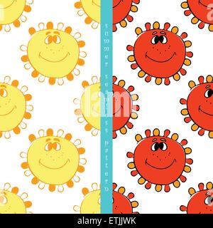 Satz von Sommer nahtlose Muster Stock Vektor