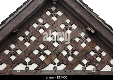 Dekorative Giebelseite des Tudor Haus in Chester, England Stockfoto