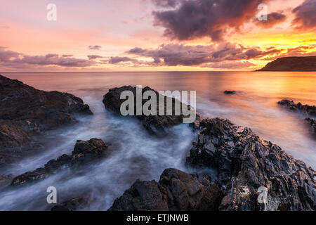 Culdaff Strand auf der Halbinsel Inishowen, County Donegal, Irland. In der Nähe von Malin Head, dem nördlichsten Punkt Irlands, ist es eine wichtige touristische Attraktion Stockfoto