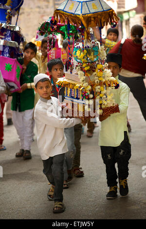 Muharram Feierlichkeiten in Udaipur, Rajasthan, Indien. Im Gedenken an das Martyrium des Imam Husayn Stockfoto