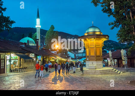 Sebilj Brunnen in Baščaršija in Sarajevo Stockfoto