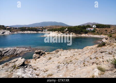 S' Alqueria Strand. Naturpark von Cap de Creus. El Port De La Selva. Stockfoto