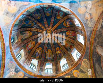Innenansicht der "Kirche des Heiligen Erlösers in Chora" (Kariye Camii) in Istanbul. Mosaik von unbekannten Künstlers Betwee abgeschlossene Arbeit Stockfoto