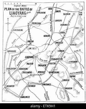 Plan der Schlacht von Liaoyang, Russo-japanischer Krieg - 24. August bis 4. September 1904 Stockfoto