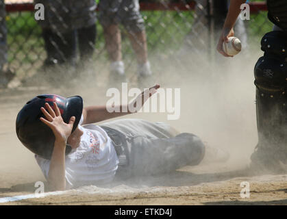 Little League Baseball Spiel Ohio Stockfoto