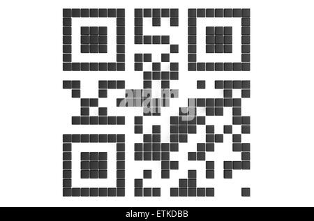 QR Code signieren isolierten auf weißen Hintergrund Stockfoto