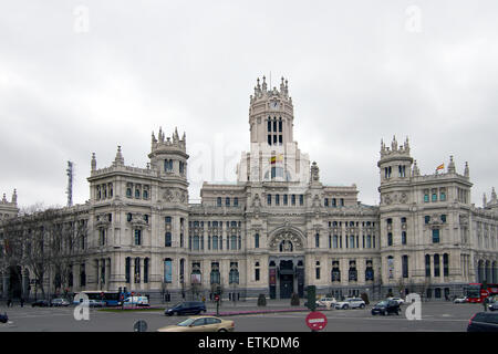 Kybele Palace, Madrid, Spanien-die Heimat der spanischen Post Ministerium. Stockfoto