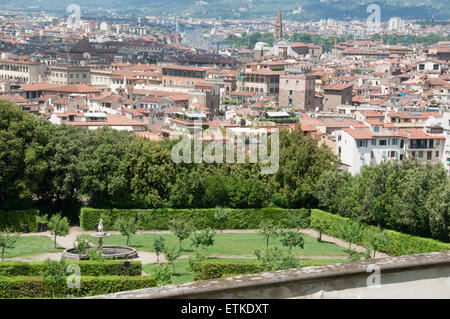 Sicht auf Florenz von den Boboli-Gärten, Florenz, Italien Stockfoto