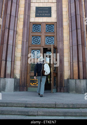 Eintritt in die Akademie der Wissenschaften in Riga Stockfoto