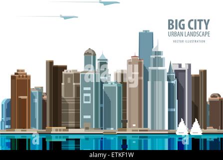 Stadt, Stadt-Vektor-Logo-Design-Vorlage. Architektur, Gebäude oder Immobilien-Symbol. Stock Vektor