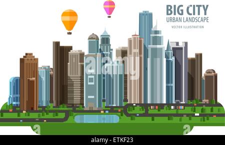 Großstadt-Vektor-Logo-Design-Vorlage. Bau, Gebäude oder Immobilien-Symbol. Stock Vektor
