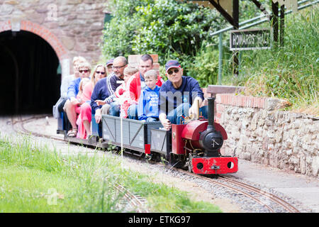 Hereford Society of Modell Engineers 5' gauge Miniatur-Dampfeisenbahn. Stockfoto