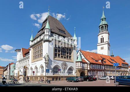 Bomann Museum und Marienkirche, Celle, Niedersachsen, Deutschland Stockfoto