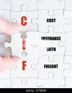 Konzept-Bild des Business Akronym CIF als Kosten Versicherung mit Fracht Stockfoto