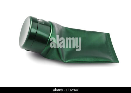 Plastische kosmetische Leerrohr auf weißem Hintergrund Stockfoto