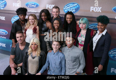 "American Idol XIV" Finalist Party mit: Quentin Alexander Clark Beckham, Joey Cook, Sarina-Joi Crowe, Adanna Duru, Nick Fradiani, Jax, Tyanna Jones, Qaasim Middleton, Rayvon Owen, Daniel Seavey, Maddie Walker wo: Los Angeles, California, Vereinigte Staaten von Amerika bei: Kredit-11. März 2015: FayesVision/WENN.com Stockfoto