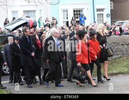 Die Beerdigung von Visage star Steve Strange bei All Saints Church, Porthcawl Featuring: Gäste wo: Porthcawl, Großbritannien: 12. März 2015 Credit: WENN.com Stockfoto