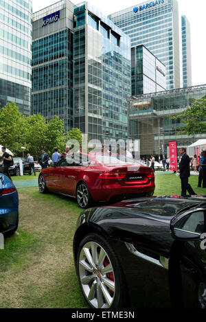 Jaguar Cars auf Motorexpo Canary Wharf London UK Stockfoto