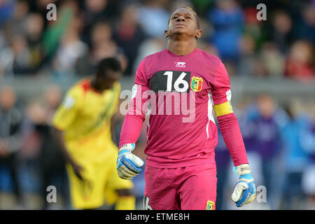 Christchurch, Neuseeland. 14. Juni 2015. Christchurch, New Zealand - 14. Juni 2015 - Djigui Diarra von Mali reagieren während der FIFA-U20-WM Viertelfinal-Match zwischen Mali und Deutschland im AMI-Stadion am 14. Juni 2015 in Christchurch, Neuseeland. © Dpa/Alamy Live-Nachrichten Stockfoto