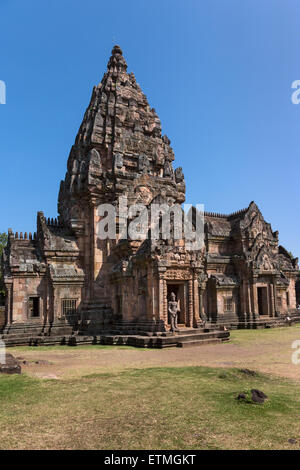 Prang und Mandapa, Südseite des Prasat Phanom Rung, Khmer-Tempel, Buri Ram, Provinz Buriram, Isan, Isaan, Thailand Stockfoto