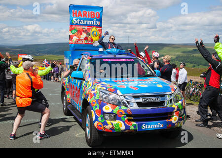 Die Promotion Karawane während der Tour de France-Yorkshire 2014. Stockfoto