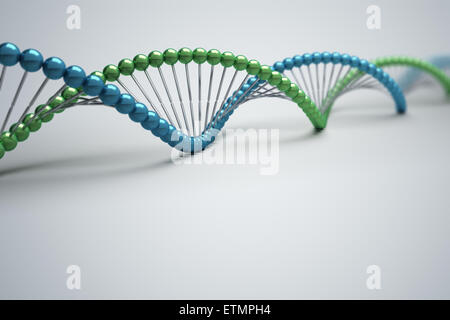 Stilisierte Darstellung der Stränge der menschlichen DNS, Desoxyribonukleinsäure. Stockfoto