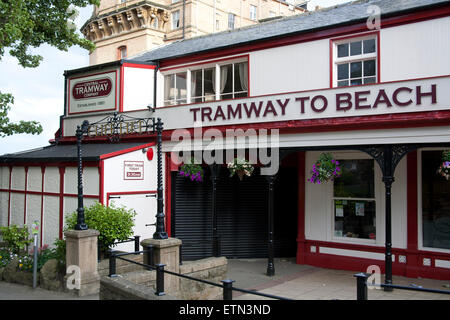 Triebwagen auf der zentralen Straßenbahn Scarborough, Yorkshire England UK Stockfoto