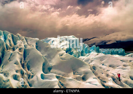 Perito Moreno Gletscher, Lago Argentino, Santa Cruz, Argentinien Stockfoto
