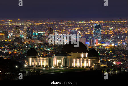 Griffith Observatory und der Innenstadt von Los Angeles, Kalifornien, USA Stockfoto