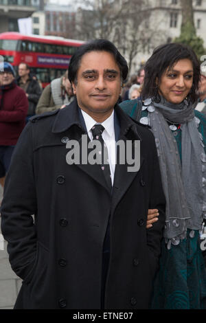 Trauerfeier für Lord Richard Attenborough in der Westminster Abbey - Ankünfte Featuring: Sanjeev Bhaskar, Meera Syal wo: London, Vereinigtes Königreich bei: Kredit-17. März 2015: Mario Mitsis/WENN.com Stockfoto