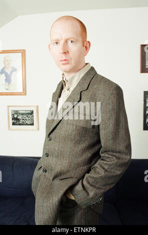 Alan McGee, co Besitzer Creation Records Label, und Manager der Musikgruppe Oasis, abgebildet in seinem Büro, 24. März 1997. Stockfoto