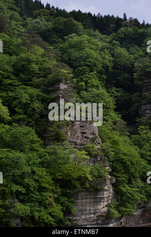 Vulkanische Felsformationen in Shimogo, Präfektur Fukushima, Japan Stockfoto