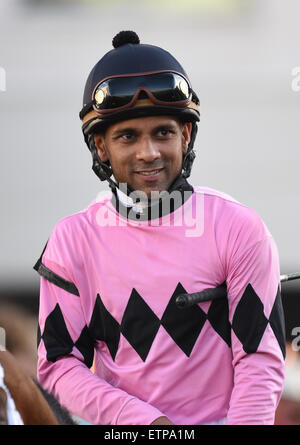 Lexington, KY, USA. 13. Juni 2015. Jockey Shaun Bridgmohan © Csm/Alamy Live-Nachrichten Stockfoto