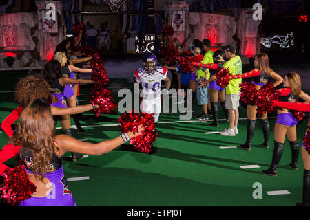 12. Juni 2015: New Orleans VooDoo Wr Johnny Lester (18) während des Spiels zwischen dem Cleveland Gladiators und New Orleans VooDoo Smoothie King Center in New Orleans, Louisiana Stephen Lew/CSM Stockfoto