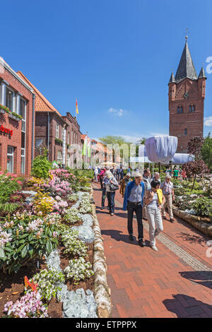 St.-Petri Kirche, Rhododendron Ausstellung "RHODO 2014" in Westerstede, Ammerland, Niedersachsen, Deutschland Stockfoto