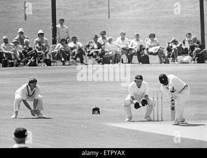 Aktion aus der Britannic Assurance County Championship match bei Acklam Park zwischen Yorkshire und Hampshire. 1. Juni 1985 Stockfoto