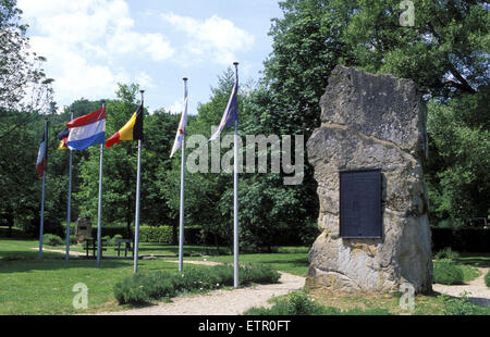 BEL, Belgien, Eastbelgium, das Europa-Denkmal in das Dorf Ouren, an dieser Stelle der drei Länder Belgien, Deutschland und Luxe Stockfoto