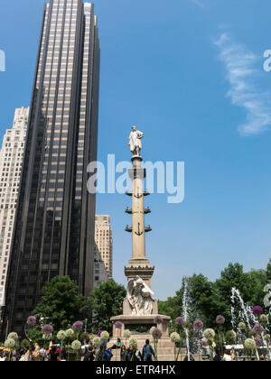 Christopher Columbus-Denkmal, Columbus Circle, NYC Stockfoto