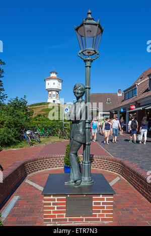 Lale Andersen Denkmal von Eva Recker, Wasserturm auf der Insel Langeoog, Ostfriesische Insel, Niedersachsen, Deutschland, Stockfoto