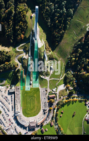 Sprungschanze, Olympiastadion, Skistadion, Sport, Gudiberg, Bayern, Werdenfels, Antenne gedreht, Garmisch-Partenkirchen, Hochland, Stockfoto