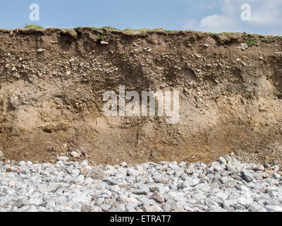 Fluvioglacial Ablagerungen auf Wurm Kopf, Gower Halbinsel, Wales Stockfoto