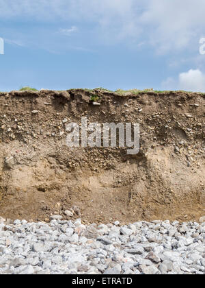 Fluvioglacial Ablagerungen auf Wurm Kopf, Gower Halbinsel, Wales Stockfoto