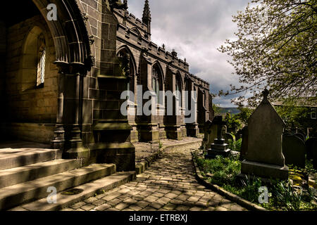 Viktorianische Kirche, Str. Thomas der Apostel Heptonstall, West Yorkshire. Stockfoto