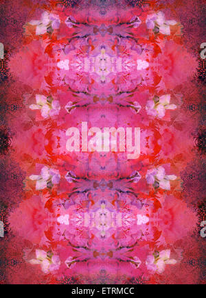 fotografische Schicht arbeiten von Blumen symmetrische ornament Stockfoto
