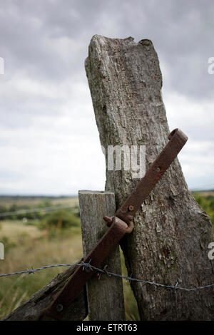 alten Zaun, Detail, Schweden, Sommer, Scania, Landschaft Stockfoto
