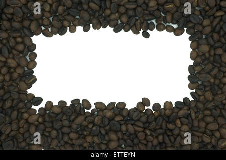Kaffee Frame in rechteckiger Form, isoliert auf weiss Stockfoto