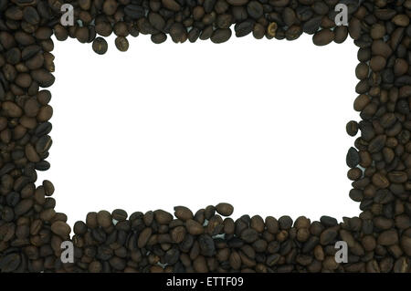 Kaffee Frame in rechteckiger Form, isoliert auf weiss Stockfoto