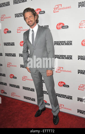 LOS ANGELES, CA - 21. September 2011: Gerard Butler bei der Premiere "Machine Gun Preacher" im Samuel Goldwyn Theater. Stockfoto