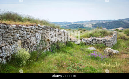 Römische Siedlung bleibt am Monte Cilda in der Nähe von Olleros de Pisuerga, Provinz Palencia, Spanien Stockfoto